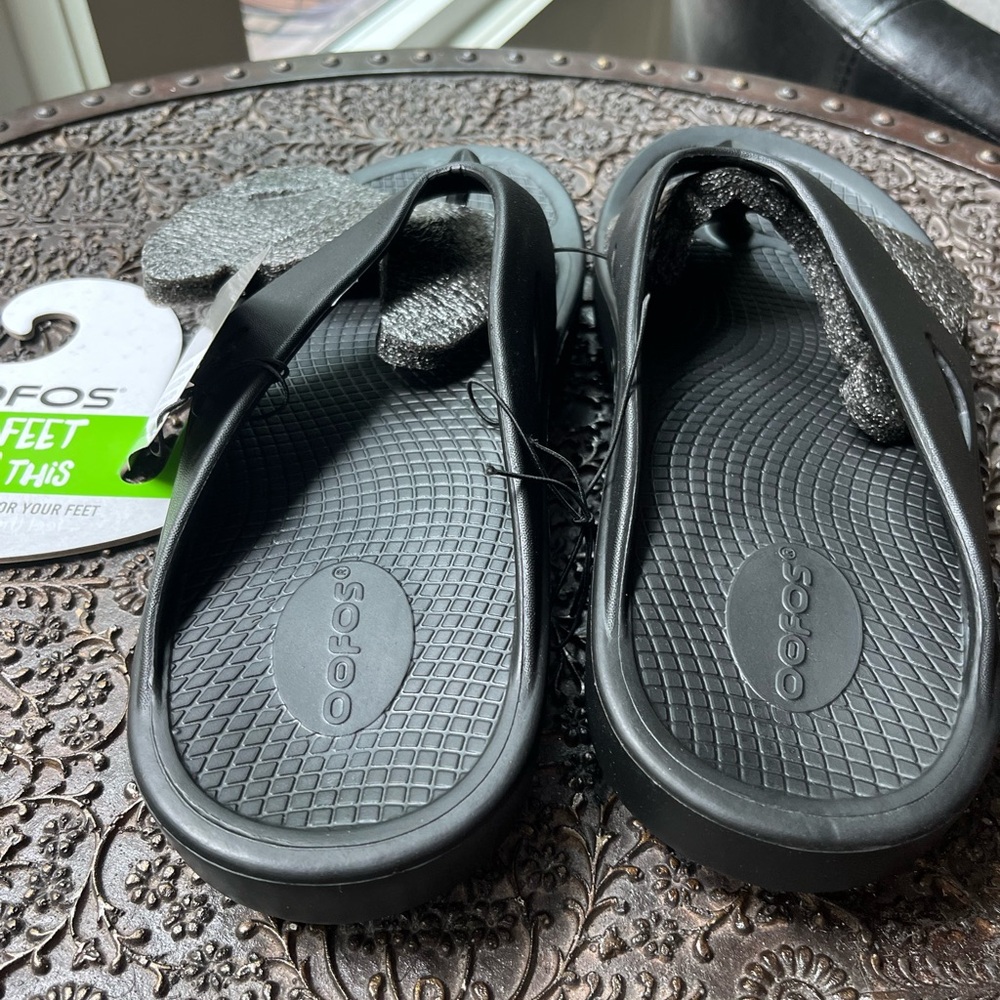 OOFOS ORIGINAL RECOVERY SANDALS IN BLACK 10 M 12 W - Picture 10 of 11